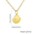 Gouden ketting met schelphanger, gedetailleerde textuur en afmetingen weergegeven - Gouden Getextureerde Schelp Stijl (Stijl 11)