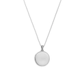 Polished silver urn necklace with a minimalist round pendant and solid box chain - Polished Circle Style (N2714-ST)