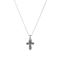 Collana per ceneri a croce celtica vintage argento con incisione cuore e fiori - Stile Croce Cava (N2716-ST)