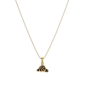 Elegante collana con ciondolo a rosa dorata con petali incisi e catena a scatola - Stile Rosa Vintage (N2718-GO)