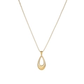 Collana con ciondolo a goccia d'oro dal design moderno e sottile catena a maglia veneziana - Stile Lacrima Semplice (N2719-GO)