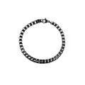 Bracelet chaîne boîte noir en acier inoxydable pour hommes avec fermoir mousqueton sûr - 17.5cm / Bracelet chaîne vénitienne / Noir