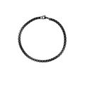 Bracelet chaîne box noire en acier inoxydable pour hommes avec fermoir mousqueton - 17.5cm / Bracelet Chaîne Maille Carrée / Noir