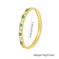 Gold tone cuff bracelet with green gemstones and white floral enamel patterns - Green Style (Style A)