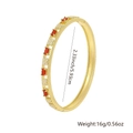 Gold-plated open bangle featuring red oval cubic zirconia and white enamel clover charms - Red Style (C)