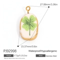 Pendentif ovale en acier inoxydable doré avec motif trèfle à quatre feuilles vert - Style Ovale Trèfle Vert (PJ92998)
