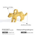 Goldener Leoparden-Anhänger aus Edelstahl, wasserfest und hypoallergen mit Textur - Goldner Leopard Kleiner Stil (PJ93087-small)