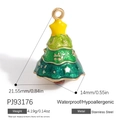 Green and yellow enamel Christmas tree pendant made of waterproof stainless steel - 3D Christmas Tree (PJ93176)