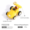 Cute yellow racing car pendant made of alloy with glossy enamel and golden metal ring - Yellow Racing Car Style (PJ93225B)