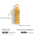 Golden stainless steel Big Ben charm pendant, waterproof and hypoallergenic jewelry part - Big Ben Gold Style (PJ93128)
