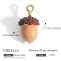 Pendentif gland mignon en alliage pour colliers DIY et création de bijoux - Gland Marron Jaune (PJ93278B)