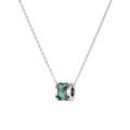 Collier avec pendentif cylindre en perles d'acier inoxydable aux accents minimalistes - Style de Tissage Multicolore Bleu Vert Brun (N2285-ST)