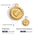 Pendaglio reversibile in acciaio inossidabile placcato oro 18k con cuore e croce, oro - Croce Sacro Cuore Doppia Faccia (PJ93333)