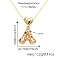 Colorful zircon heart letter A necklace in gold plating with detailed size and weight specs - Pendant Only (Without Chain) / Gold A