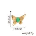 Macro shot of 18k gold butterfly pendant with green gemstone and dimension markings - Green Stone Large Butterfly (Style B)