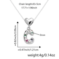 Collana a cuore argento con ciondolo lettera C e zirconi colorati incastonati - Solo Ciondolo (Senza Catena) / Argento C