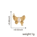 Detailed view of 18k gold butterfly pendant with crystals and dimensions of 0.55 inch - Clear Stone Medium Butterfly (Style D)