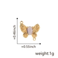 Macro shot of gold butterfly pendant with purple gemstone and size measurements - Purple Stone Medium Butterfly (Pendant Only (Without Chain)) (Style E)
