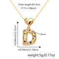Collana dorata con lettera D e pietre di zircone colorate su catena a scatola - Solo Ciondolo (Senza Catena) / Oro D
