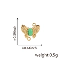 Detailed macro view of 18k gold butterfly pendant with green gemstone and dimensions - Clear Rhinestone Small Butterfly (Pendant Only (Without Chain)) (Style G)