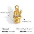 Pendaglio portamatite in acciaio inox dorato con cuore e zirconi trasparenti - Portapenne per Cancelleria d'Oro (PJ93335)