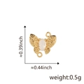 Detailed size view of an 18k gold butterfly pendant with a central gemstone and dimensions - Moonstone Look Small Butterfly (Pendant Only (Without Chain)) (Style I)