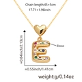 Collana con ciondolo a lettera E dorata con cuore e zirconi multicolori - Solo Ciondolo (Senza Catena) / Oro E