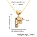 Collana con pendente lettera F dorata zirconi colorati e chiusura a forma di cuore - Solo Ciondolo (Senza Catena) / Oro F