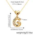 Collana dorata con lettera G e zirconi multicolori con gancio a forma di cuore - Solo Ciondolo (Senza Catena) / Oro G