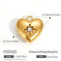 Pendente cuore vintage placcato oro 18k con perla centrale e motivo a stella - Cuore Punto Stella Dorato (PJ93385)