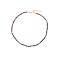 Bohemian purple beaded necklace with golden cylindrical spacers and lobster clasp - Purple (N2367-GO-P)
