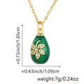 Detail of green enamel egg pendant with 18k gold plating and size measurements - Emerald Green (Style A) / Pendant Only (Without Chain)
