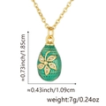 Detail view of green enamel egg pendant with gold floral patterns and weight specs - Dark Green (Style C) / Pendant Only (Without Chain)