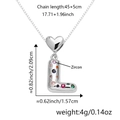 Collana con ciondolo lettera L argento, zirconi colorati e misure del prodotto - Solo Ciondolo (Senza Catena) / Argento L