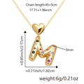 Collana cuore oro con ciondolo lettera M in zirconi colorati e catena regolabile - Solo Ciondolo (Senza Catena) / Oro M