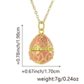 Detailed macro view of pink enamel egg pendant with intricate golden filigree patterns - Pendant Only (Without Chain) / Pink