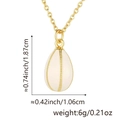Macro detail of cream egg pendant showing 1.87cm height and 1.06cm width dimensions - Pendant with Chain / Cream White (Style A)
