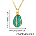 Macro detail of green enamel egg pendant showing dimensions 1.87cm height and 1.06cm width - Pendant with Chain / Green (Style C)