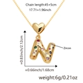 Collana con ciondolo lettera N dorata con zirconi colorati e chiusura a forma di cuore - Solo Ciondolo (Senza Catena) / Oro N