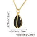 Detail of egg-shaped black enamel pendant with gold stripes showing 1.87cm height - Pendant with Chain / Black (D Style)