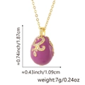 Detailed view of purple enamel egg pendant necklace with dimensions 1.87cm by 1.09cm - Pendant Only (Without Chain) / Style B (Purple)