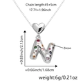 Collana argento lettera N con ciondolo a cuore in zircone colorato e misure esatte - Solo Ciondolo (Senza Catena) / Argento N