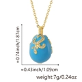 Faberge-style egg pendant necklace with dimensions 1.87cm height and 1.09cm width detail - Pendant Only (Without Chain) / Style D (Turquoise Blue)