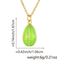 Green egg pendant necklace specs showing dimensions 1.87cm height and 6g weight details - Pendant with Chain / Bright Green (Style H)