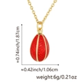 Detail showing dimensions of red egg pendant with honeycomb texture and gold stripes - Pendant with Chain / Red (Style I)