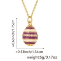 Egg-shaped pendant necklace in purple and white enamel with 18K gold plating - Pendant Only (Without Chain) / Purple