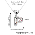 Ciondolo lettera P in argento con zirconi multicolore e chiusura a forma di cuore - Solo Ciondolo (Senza Catena) / Argento P