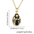 18K gold plated oval pendant necklace with black enamel and small flower detail - Pendant Only (Without Chain) / Black
