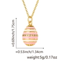 Pink and white enamel Easter egg pendant necklace in gold-plated copper with zircons - Pendant Only (Without Chain) / Pink