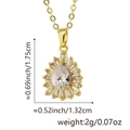 Vergoldete Halskette mit birnenförmigem Zirkon und strahlendem Sonnenblumen-Anhänger - Mehrfarbiger Sonnenblumen-Stil (Nur Anhänger) (A款)